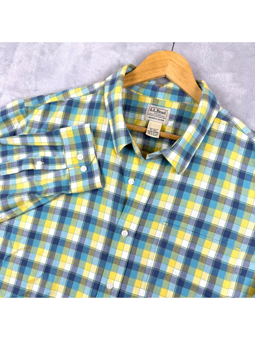 L.L.Bean XLTall Plaid Button Down Shirt Slightly Fitted Cotton Heritage Gorpcore